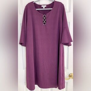 CHELSEA TAYLOR Women’s Plus Size‎ Dress Purple Plaid Size 3X